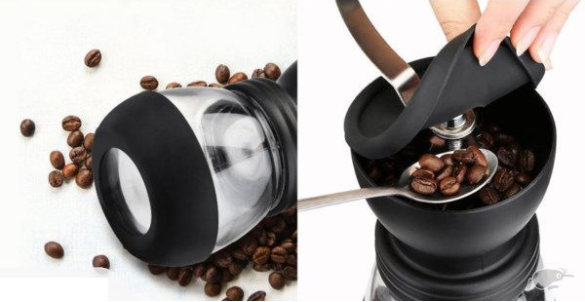 نحوه ریختن قهوه داخل آسیاب دستی گتر